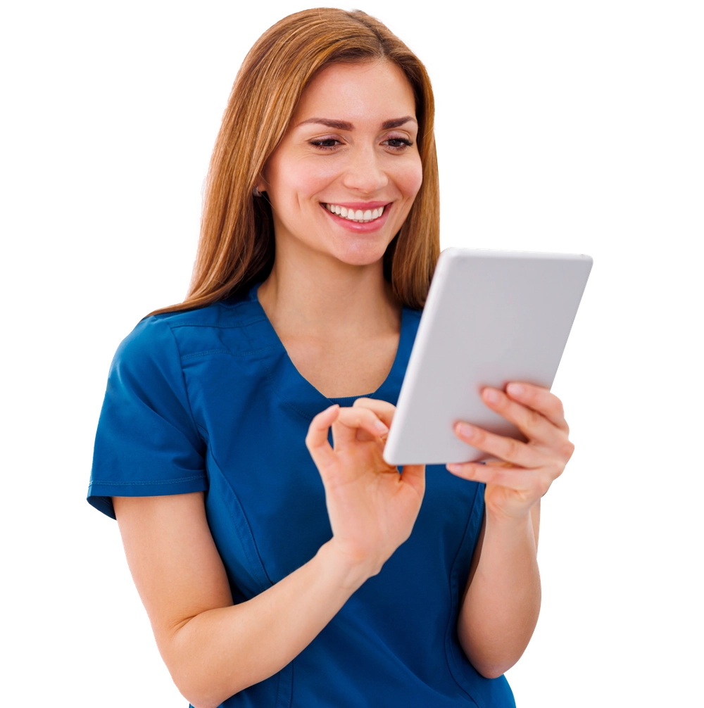 Nurse using CitaPro to manage her appointments