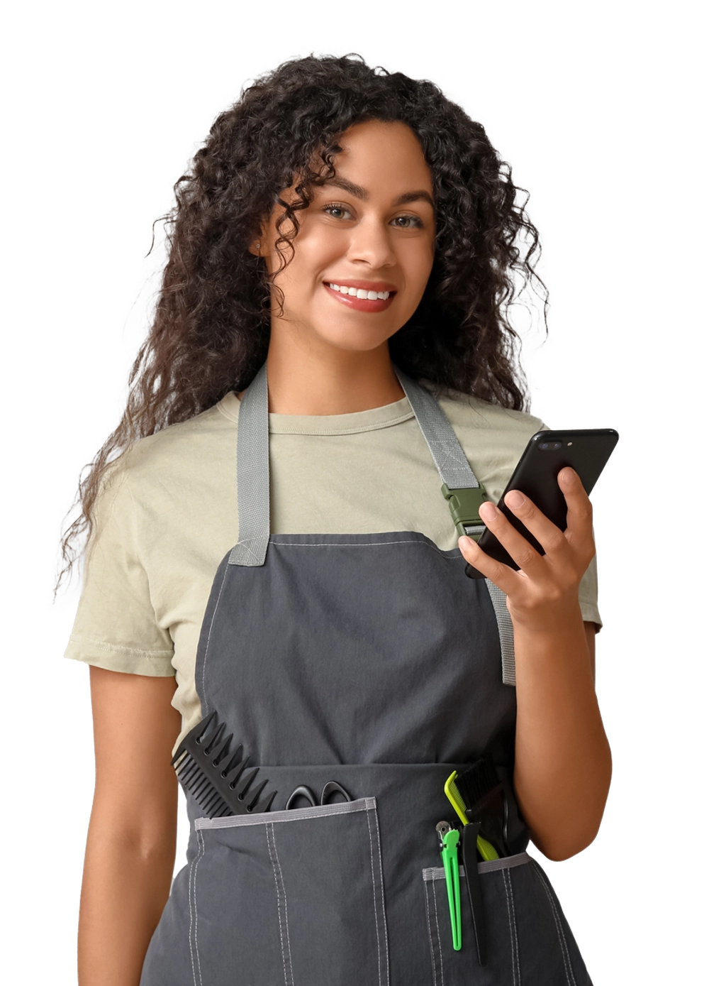 Hairstylist using CitaPro to manage her appointments